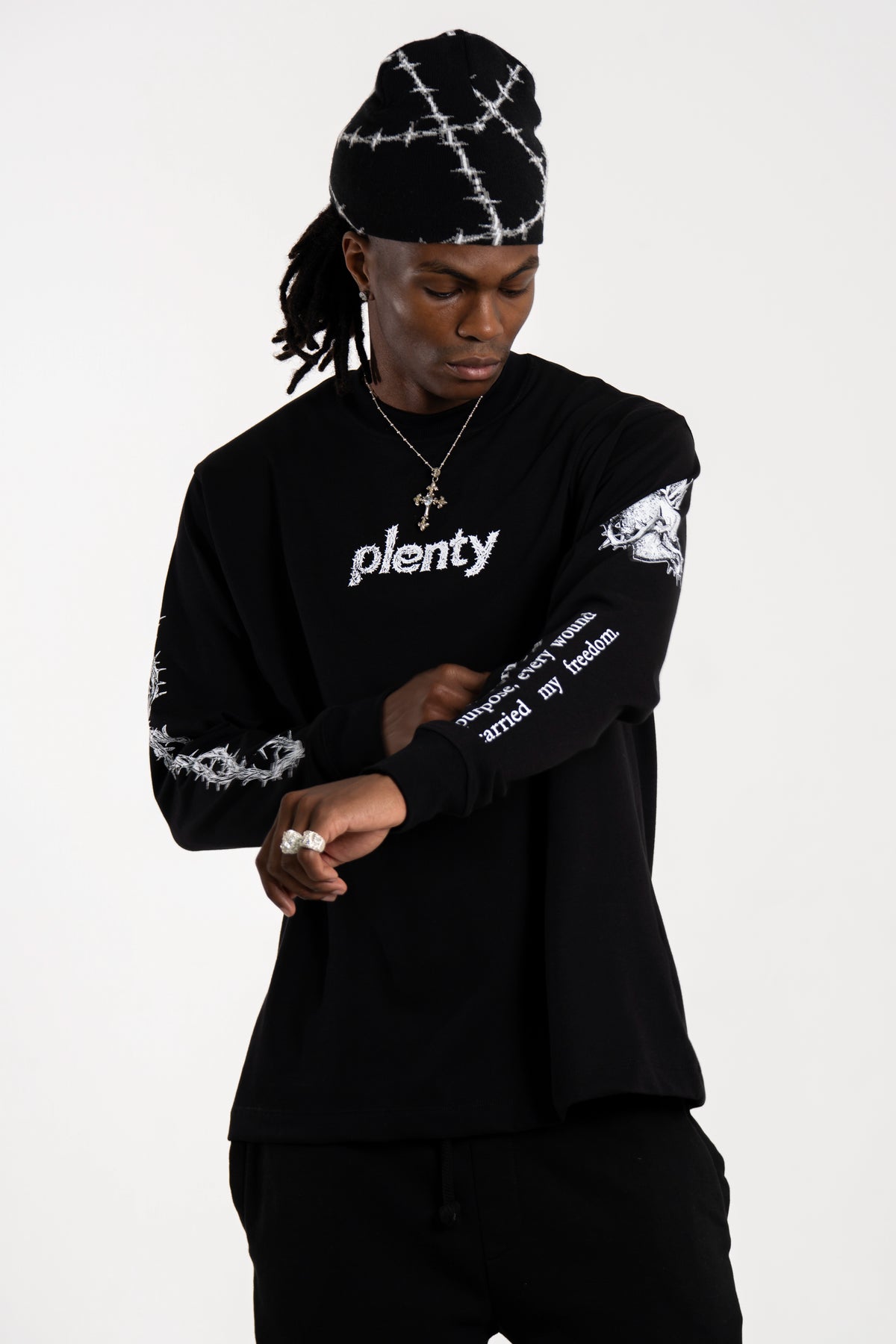 Camiseta manga longa Espinhos oversized - Plenty Store (5)